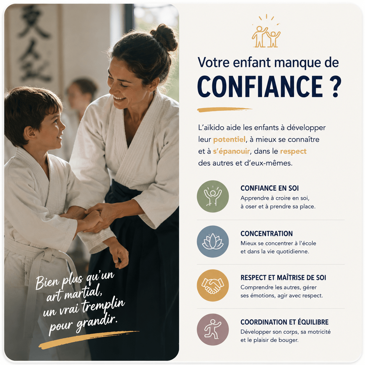 Affiche du club : cours enfants